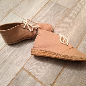 Canvas & jute ankle booties, Soludos sz 8